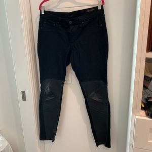 Rag and bone black jeans with leather